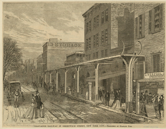 Elevated railway in Greenwich, New York City