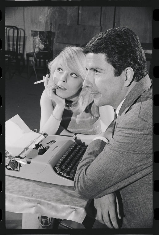 Jill Haworth and Bert Convy in rehearsal for the stage production Cabaret
