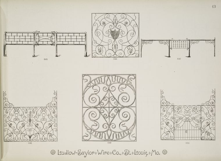 Decorative metalwork fences and grilles.