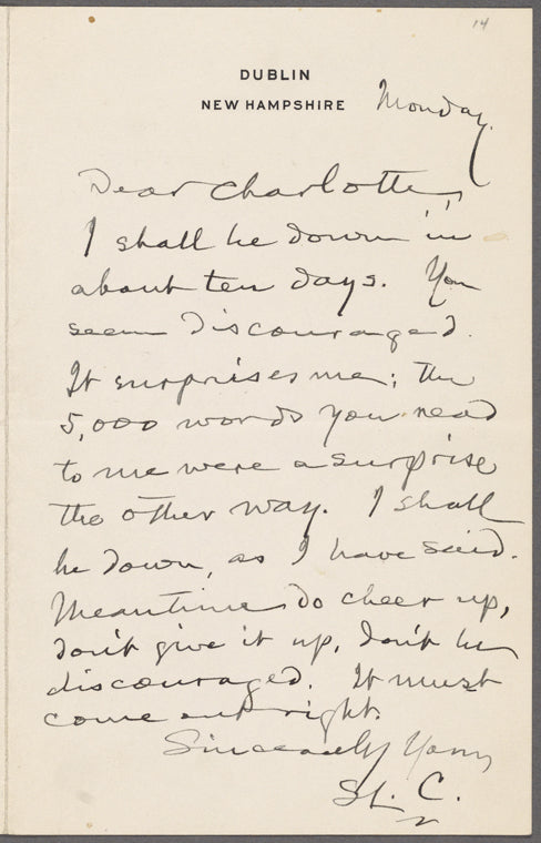[Teller], Charlotte, ALS. [Sep. 24, 1906].