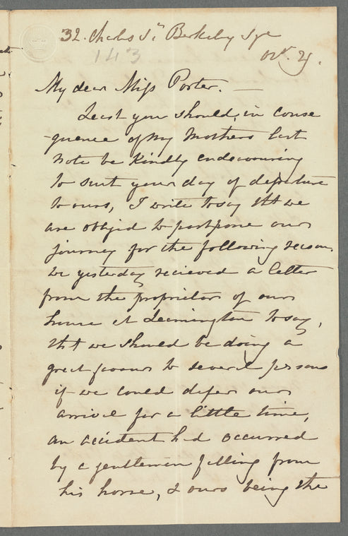 [M. Lynd?] to Miss Porter, autograph letter signed