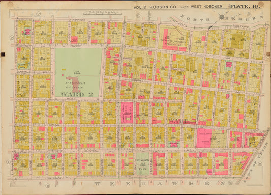 Hudson County, V. 2, Double Page Plate No. 10 [Map bounded by Kerrigan Ave., Hudson Blvd., Dubois St., Palisade Ave., Charles St.]