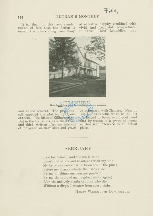 Henry Wadsworth Longfellow, 1807-1882. (Home)