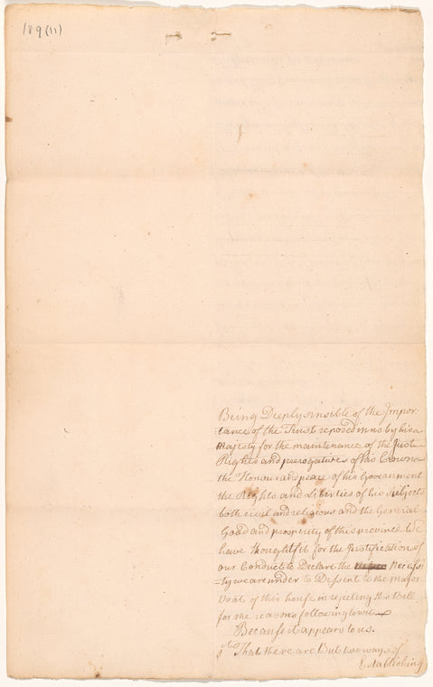 Protest intended to have been made by [James] Alexander and [William] Smith [Sr.]