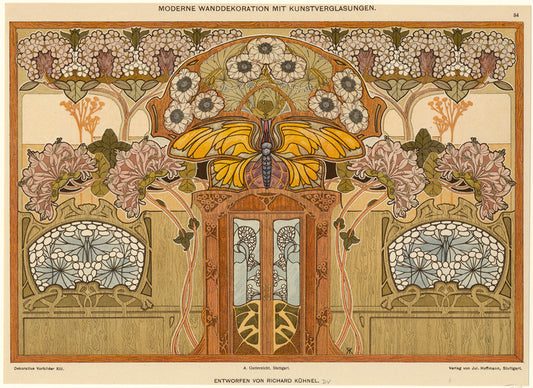 Moderne Wanddekoration mit Kunstverglasungen