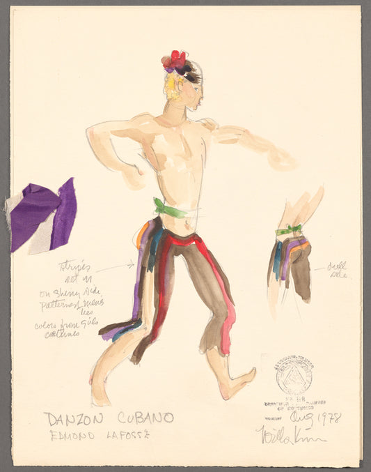 Danzon Cubano: Costume sketch for Edmond La Fosse