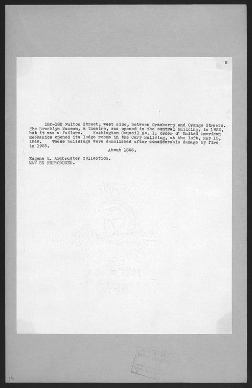 Brooklyn: Fulton Street - Cranberry Street