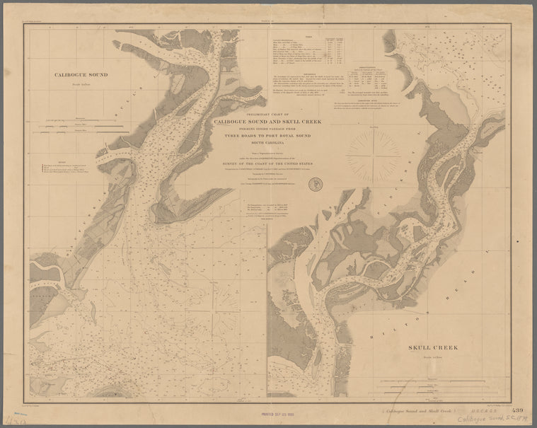 Preliminary chart of Calibogue Sound and Skull Creek : forming inside passage from Tybee Roads to Port Royal Sound, South Carolina