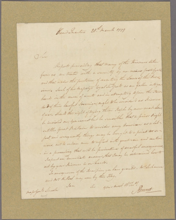 Letter to Maj. Gen. [Benjamin] Lincoln