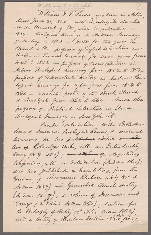 Shedd, William Greenough Thayer (1820-1894)