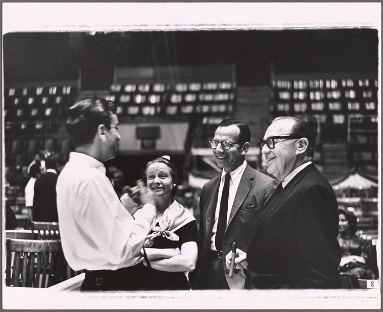 Jack Benny [right] and unidentified others in the 1962 stage event Salute to the President
