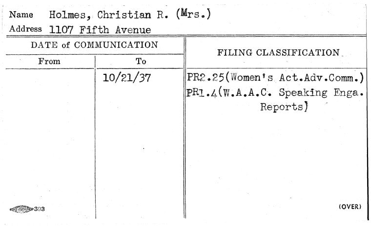 Holmes, Christian R. (Mrs.)