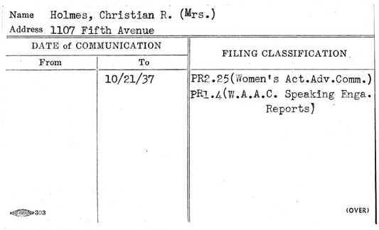 Holmes, Christian R. (Mrs.)