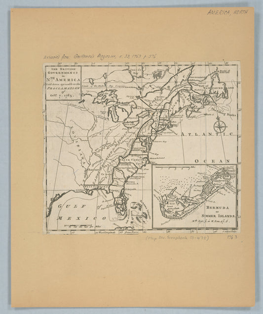 The British governments in Nth. America : laid down agreeable to the proclamation of Octr. 7, 1763