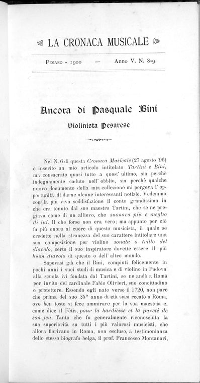 La Cronaca musicale