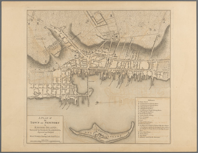 A plan of the town of Newport in Rhode Island