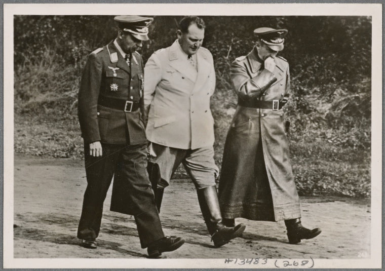 At the headquarters of Reich Marshal Hermann Goering, the deployment of German fighter pilots was discussed on a daily basis. Besides the Reich Marshal is a wing commander, to the right Luftwaffe General Kastner.
