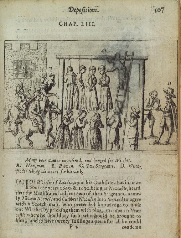 Many poor women imprisoned and hanged for witches