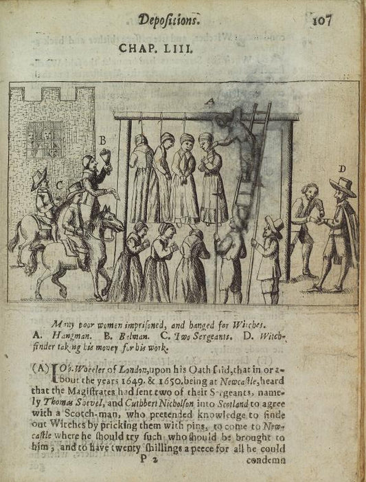 Many poor women imprisoned and hanged for witches