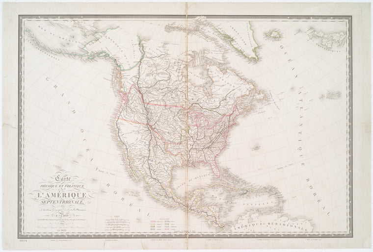 Carte physique et politique de l'Amérique septentrionale