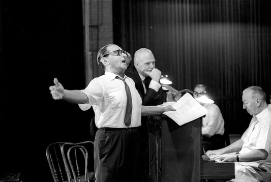 Irving Berlin and Joshua Logan during rehearsal for the stage production Mr. President.
