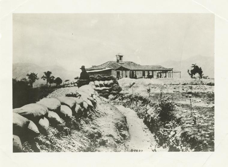 9th Infantry entrenchments on San Juan Hill, July 4th, 1898, during the siege of Santiago, Cuba