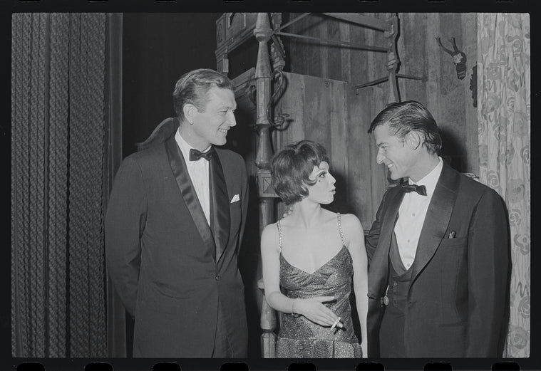 John V. Lindsay, Jill Haworth and Roddy McDowall at opening night of the stage production Cabaret