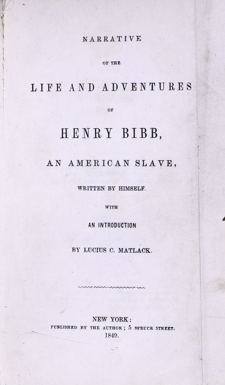 Narrative of the life and adventures of Henry Bibb