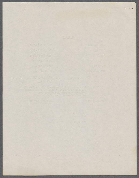 Cast list for "Sing, Man, Sing"