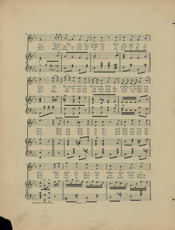 Singing at the hallway door : song and chorus