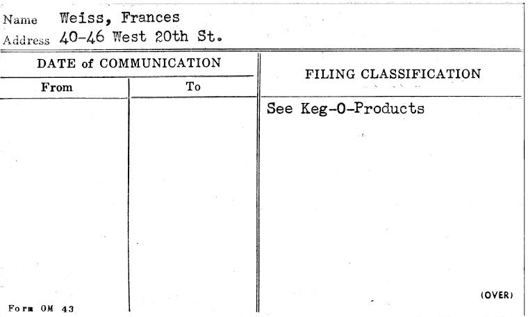 Weiss, Frances