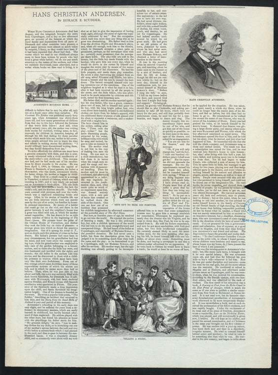 Hans Christian Andersen [5 portraits on 2 sheets]