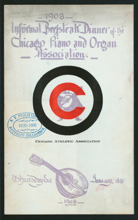 INFORMAL BEEFSTEAK DINNER [held by] CHICAGO PIANO AND ORGAN ASSOCIATION [at] CHICAGO ATHLETIC ASSOCIATION (OTHER (CLUB);)