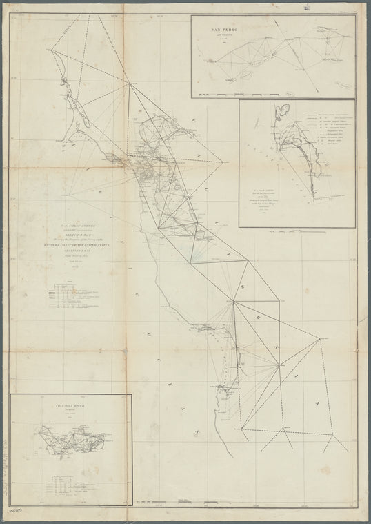 Sketch J no.  2 showing the progress of the survey on the Western Coast of the United States, sections X & XI from 1850 to 1855