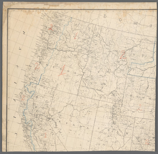 Map of the United States showing political subdivions public culture and drainage