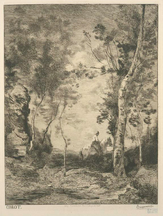 Paysage (ou Le cheval blanc), d'après Corot.