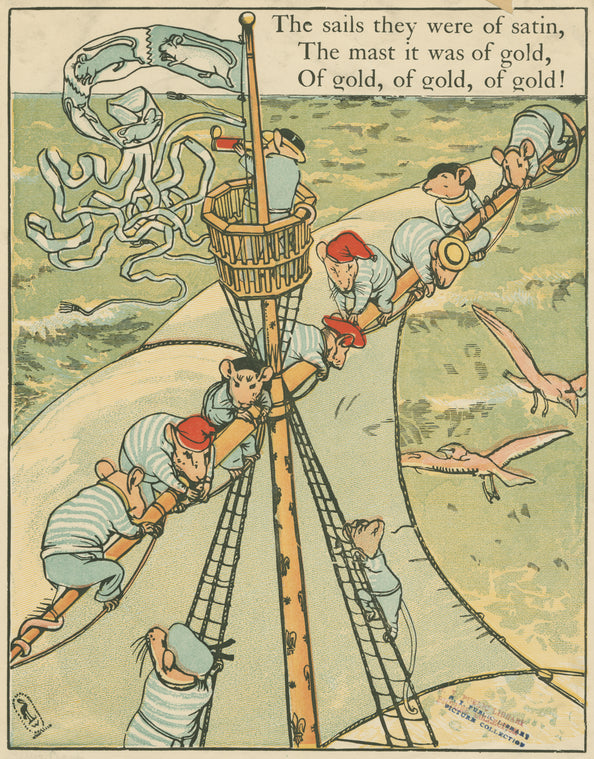 The sails they were of satin, the mast it was of gold, of gold, of gold, of gold!