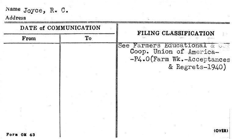 Joyce, R.C.