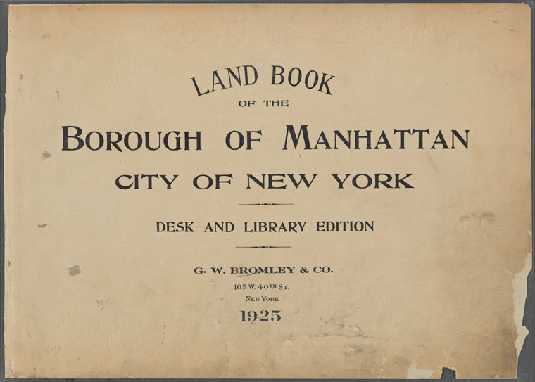 Land Book of the Borough of Manhattan, City of New York [Title Page]