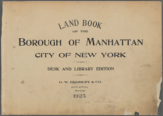 Land Book of the Borough of Manhattan, City of New York [Title Page]