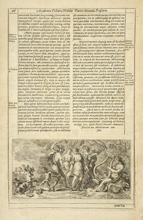 [Tail-piece.] Academiæ Picturæ Nobilis Partis Secunda Præfatio [...]