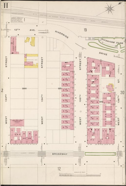Manhattan, V. 11, Plate No. 11 [Map bounded by 12th Ave., W. 136th St., Broadway, W. 133rd St.]