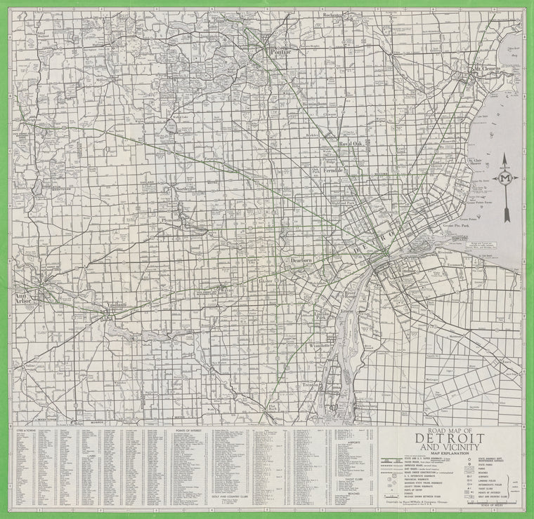 Road map of Detroit and vicinity
