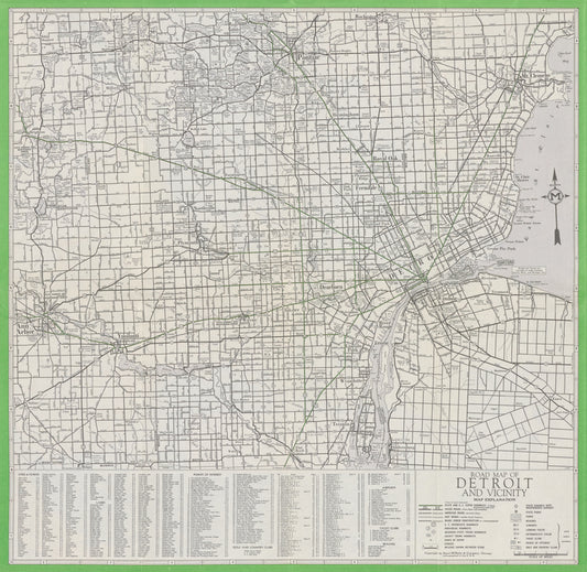 Road map of Detroit and vicinity