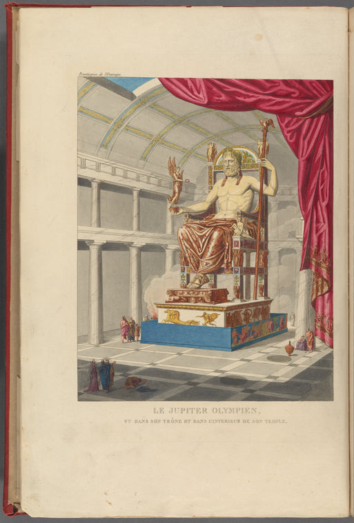 Le Jupiter Olympien, vu dans son trône et dans l'intérieur de son temple