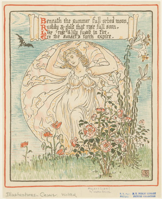 Beneath the summer full-orbed moon, ruddy & gold that rose full soon."