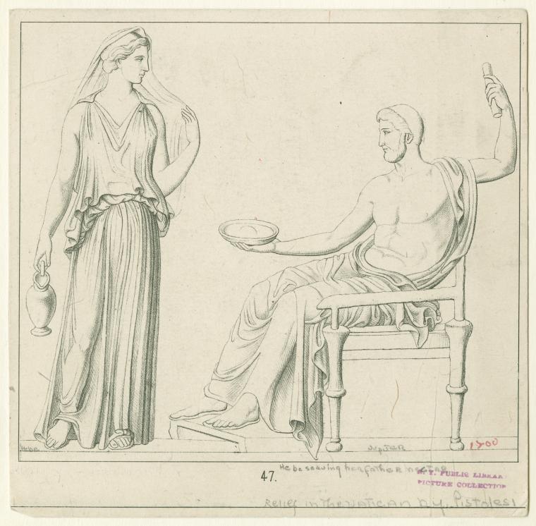 Hebe serving her father [Zeus] nectar