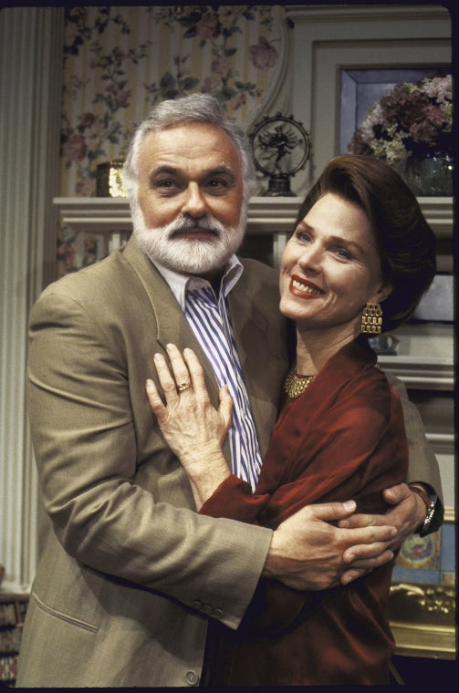 Actors Mariette Hartley and Charles Cioffi in a publicty shot for touring production of the play "The Sisters Rosensweig" (Norfolk)