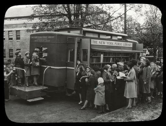 A book wagon at destination [Bronx?], ca. 1930s