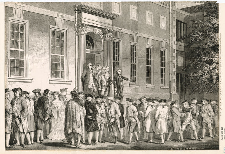 John Nixon reading the Declaration of Independence to the people in front of the State House immediately after its passage.